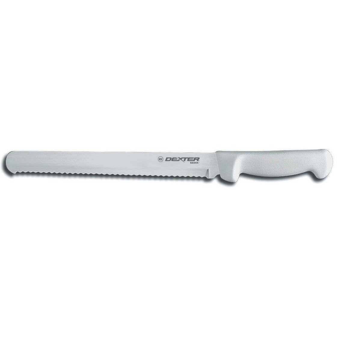 Dexter Russell 10" Basics Scalloped Slicer, White Handle (P94804)