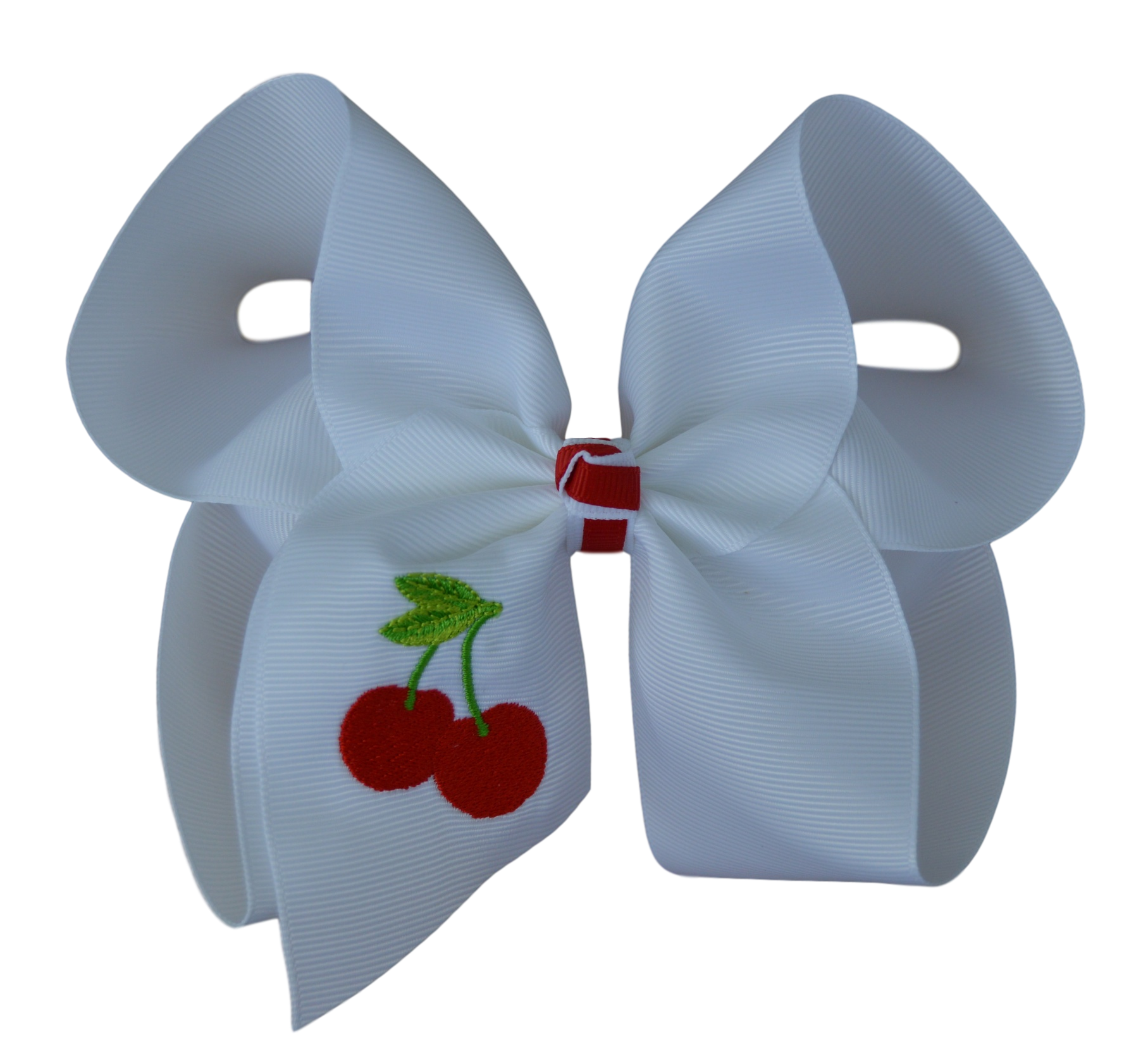 Cherry Embroidered Bow