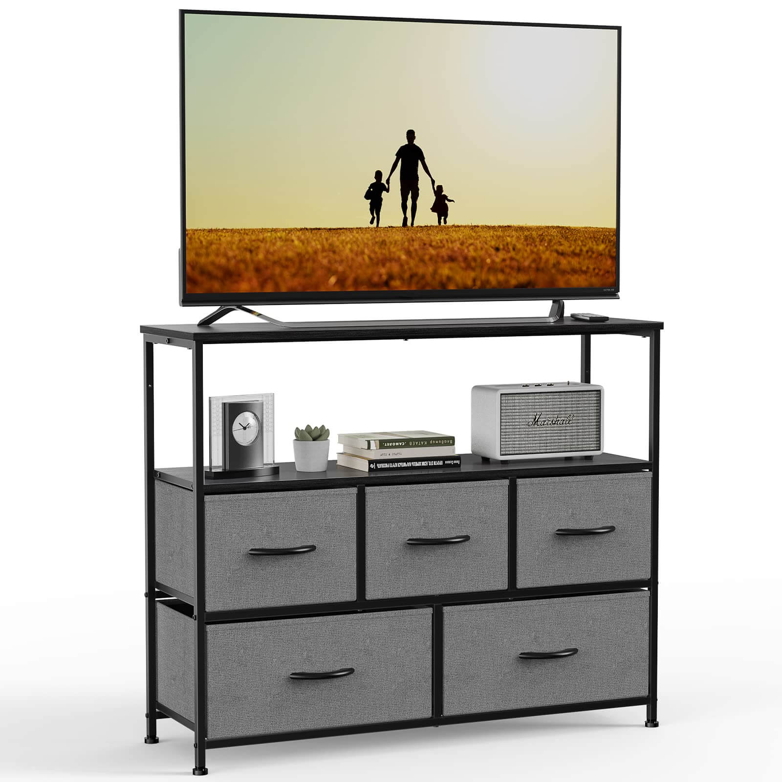 Sweetcrispy Storage Shelf TV Stand for Living Room Bedroom