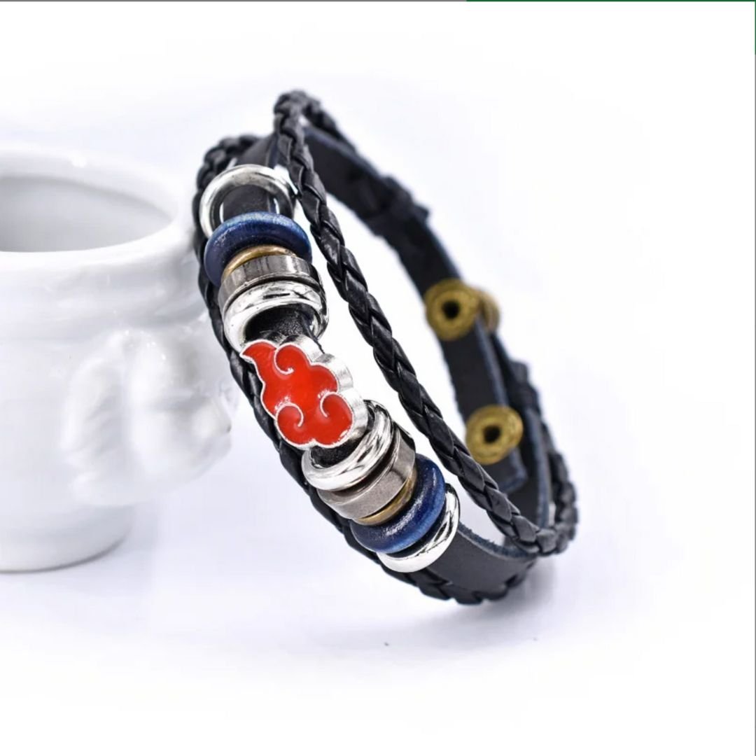 Akatsuki Cloud Leather Bracelet | Anime Jewelry | Adjustable Bracelet [Multi-Layer]
