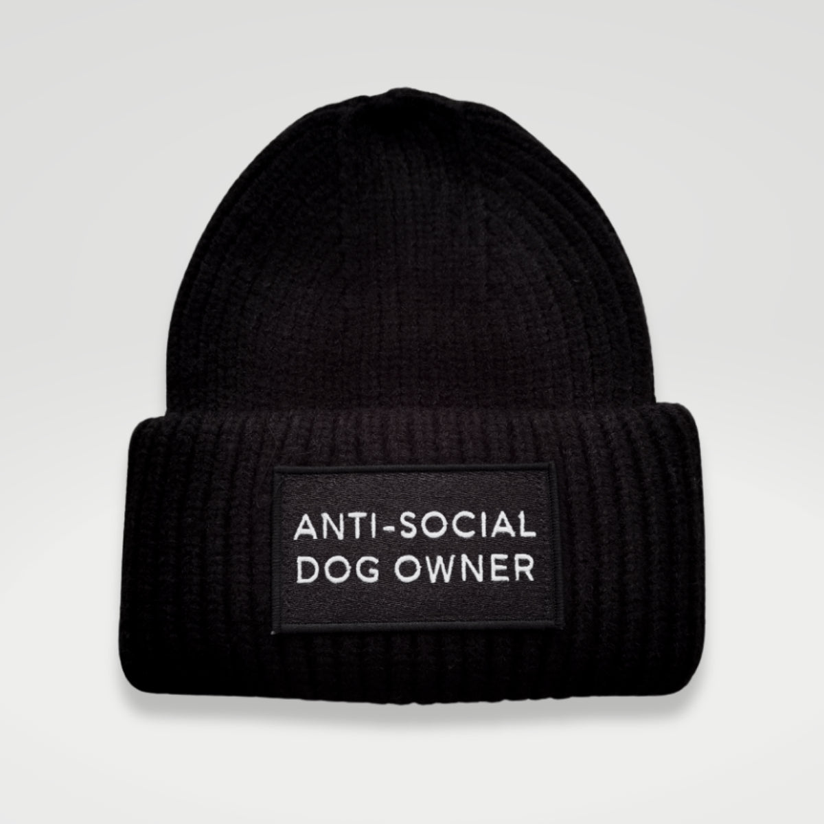 Black Wool Beanie - Anti-Social Dog Owner