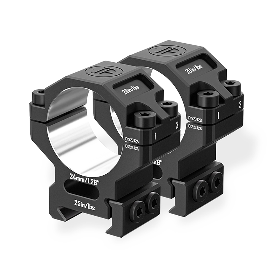 DISCOVERYOPT 7075 Aluminum Scope Rings – 25.4mm/30mm/34mm Tube | Fits 0.97"/1.26"/1.45" Scope Mount for Picatinny Rail