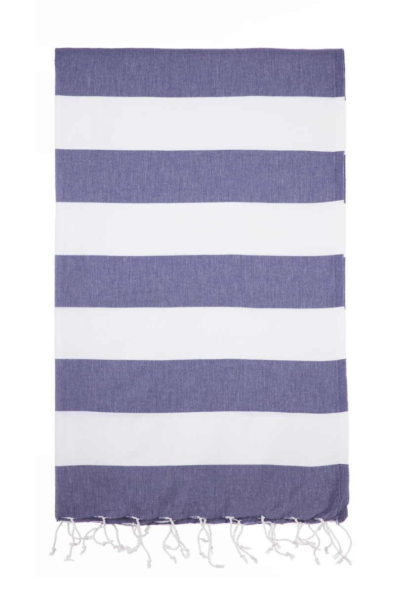 Stripe Navy Blue Turkish Towel