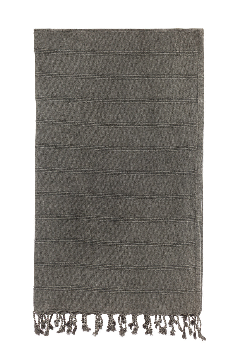 Stonewash Black Turkish Towel