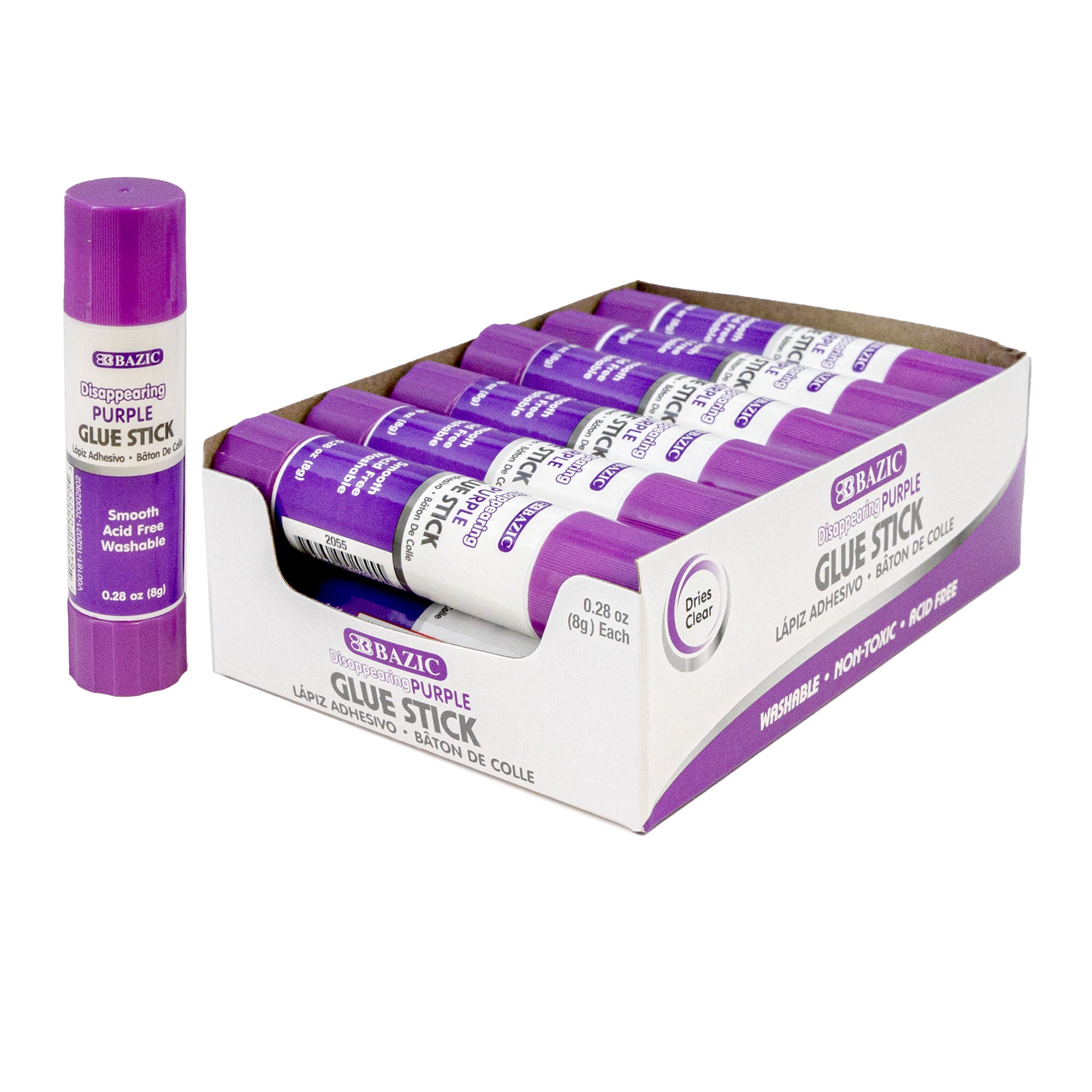 0.28 oz (8g) Washable Disappearing Purple Glue Stick