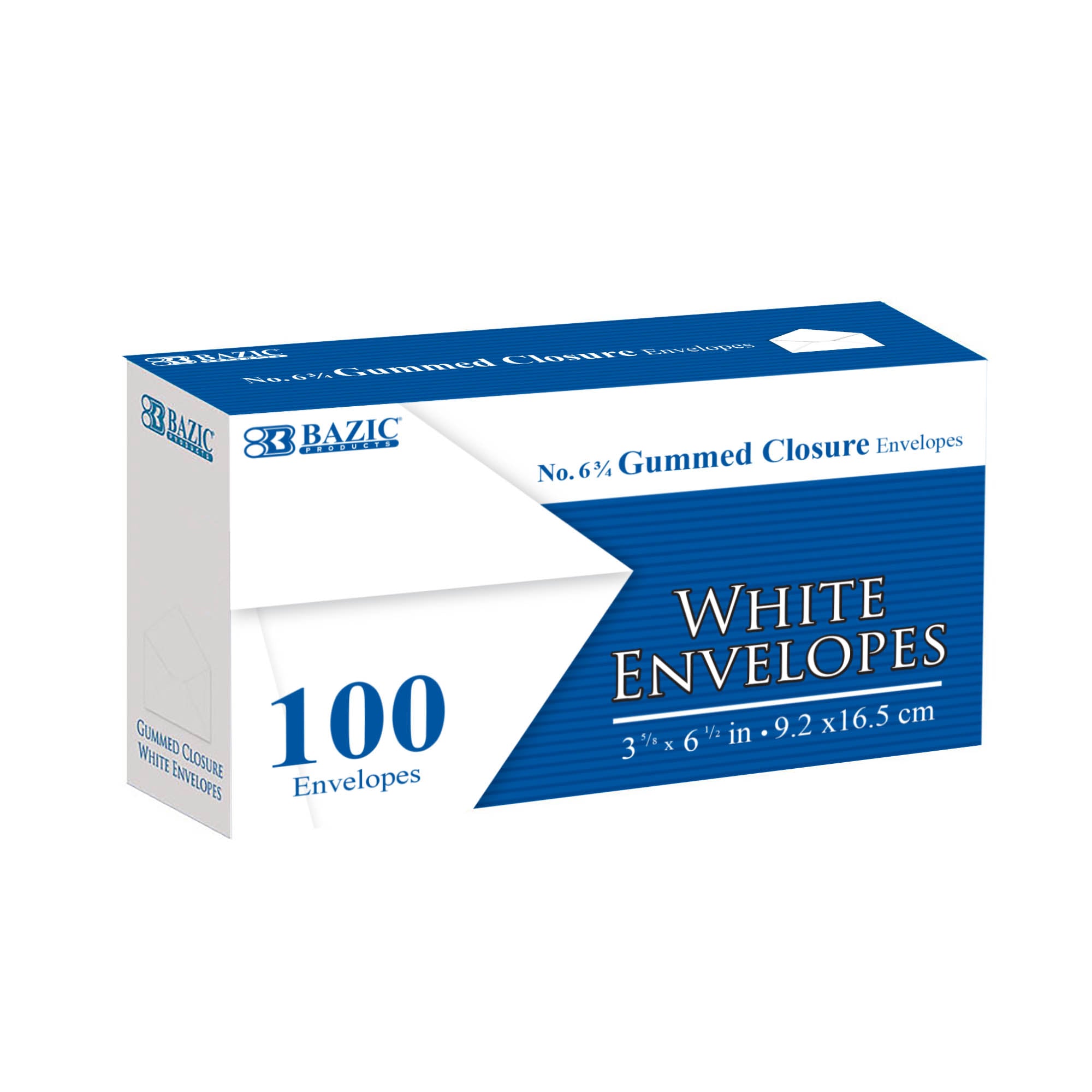 #6 3/4 White Envelopes w/ Gummed Closure (100/Pack)