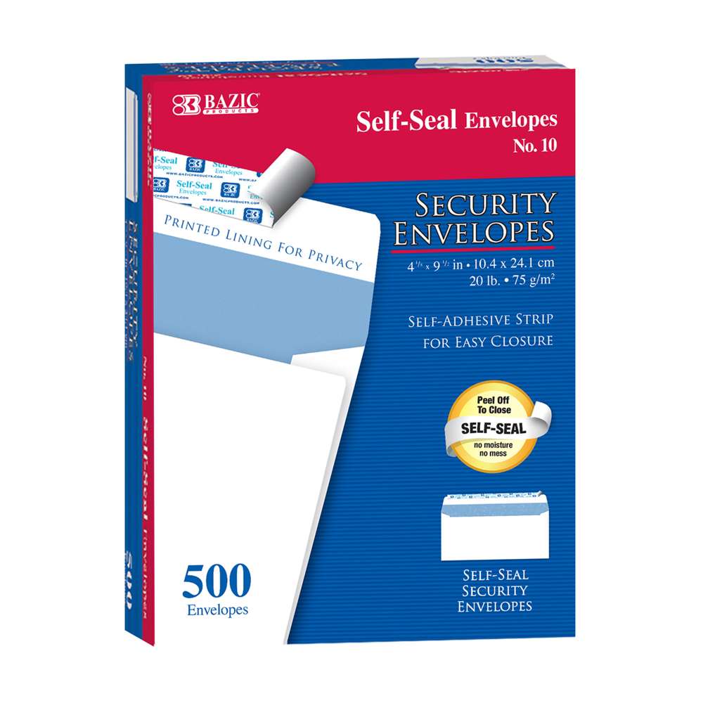 #10 Self-Seal Security Envelopes (500/Box)