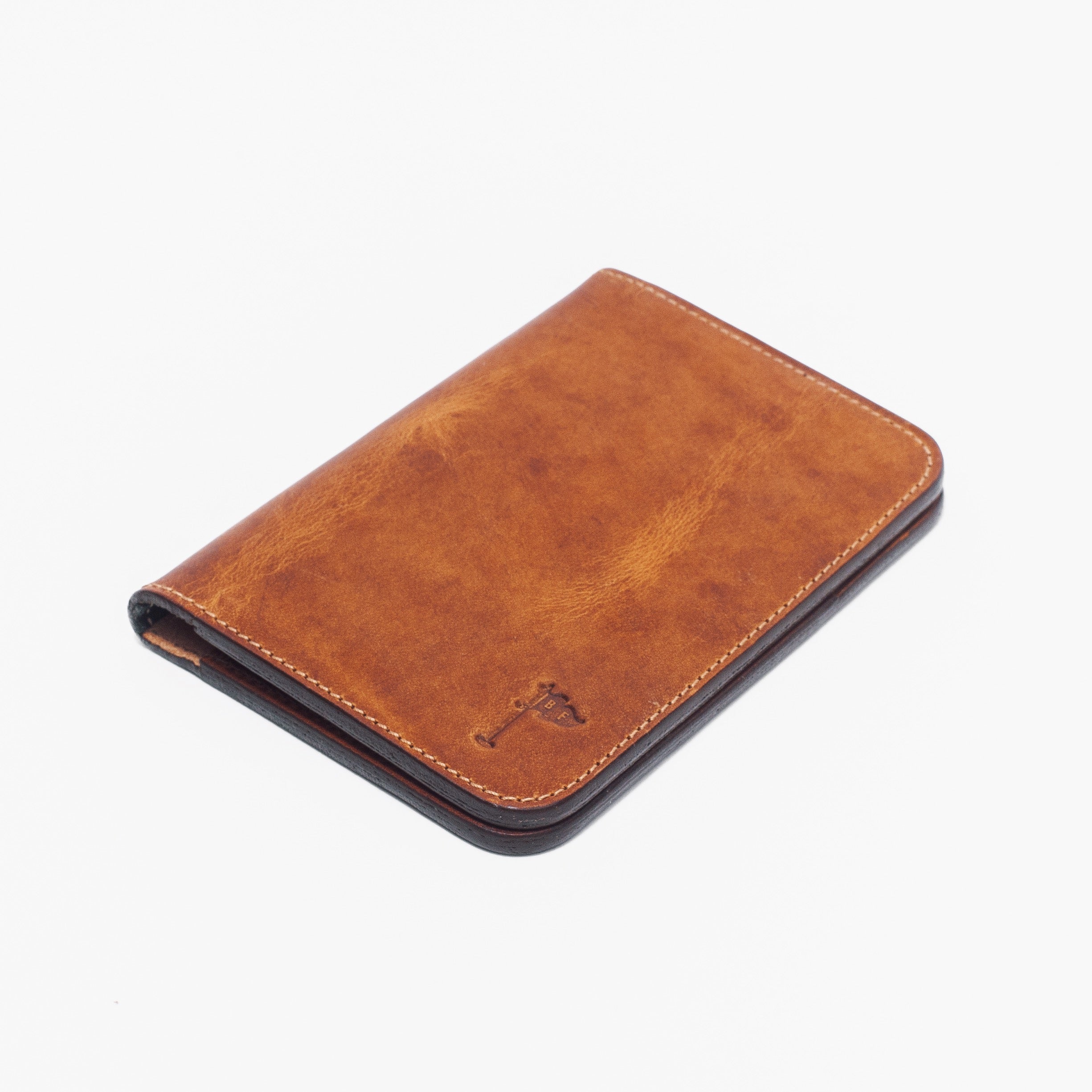 Leather Minimalist Golf Scorecard Holder in Vintage Tobacco Tan