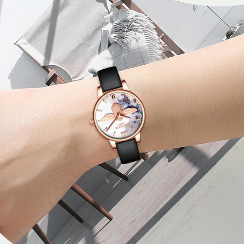 Beautiful Floral and Bee Dial Quartz Watch
