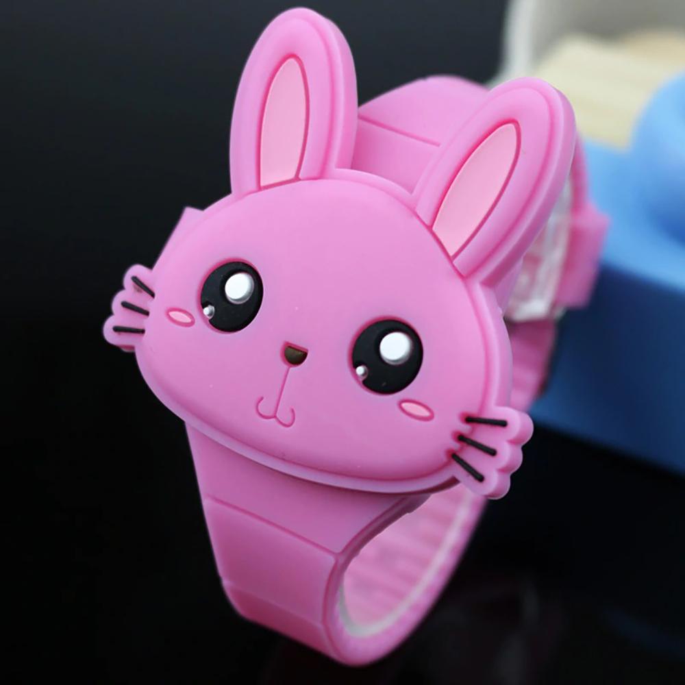 Cartoon Rabbit with Flip Case Digital Watch For Kids