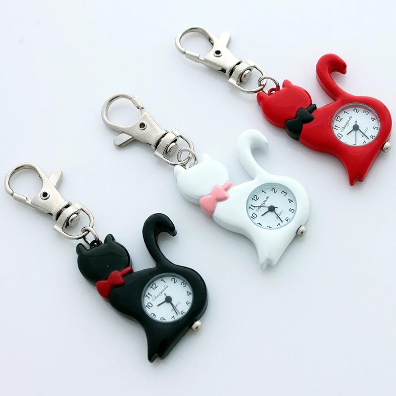 Adorable Cat Keychain Pocket Quartz Watch
