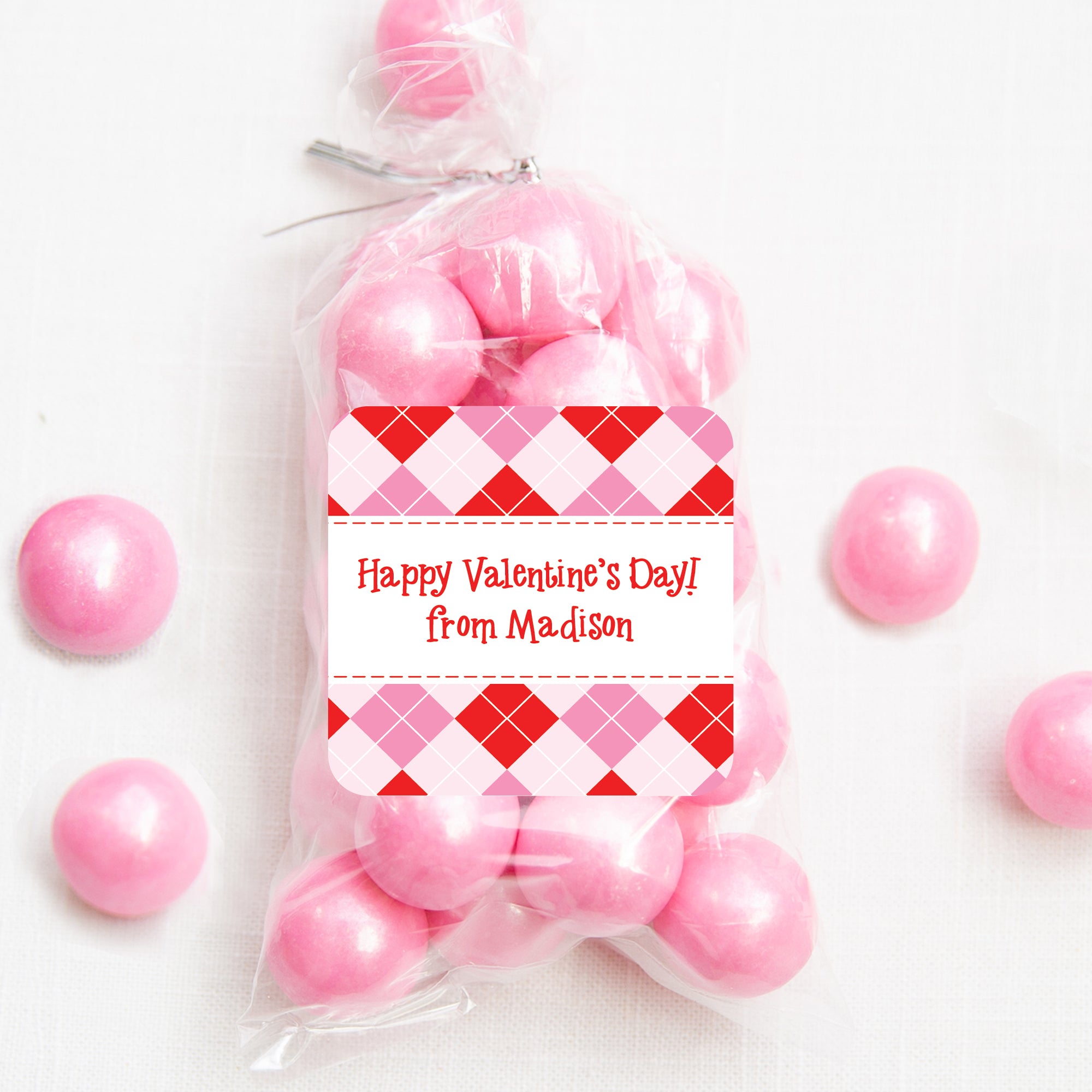 Argyle Valentine's Day Class Stickers