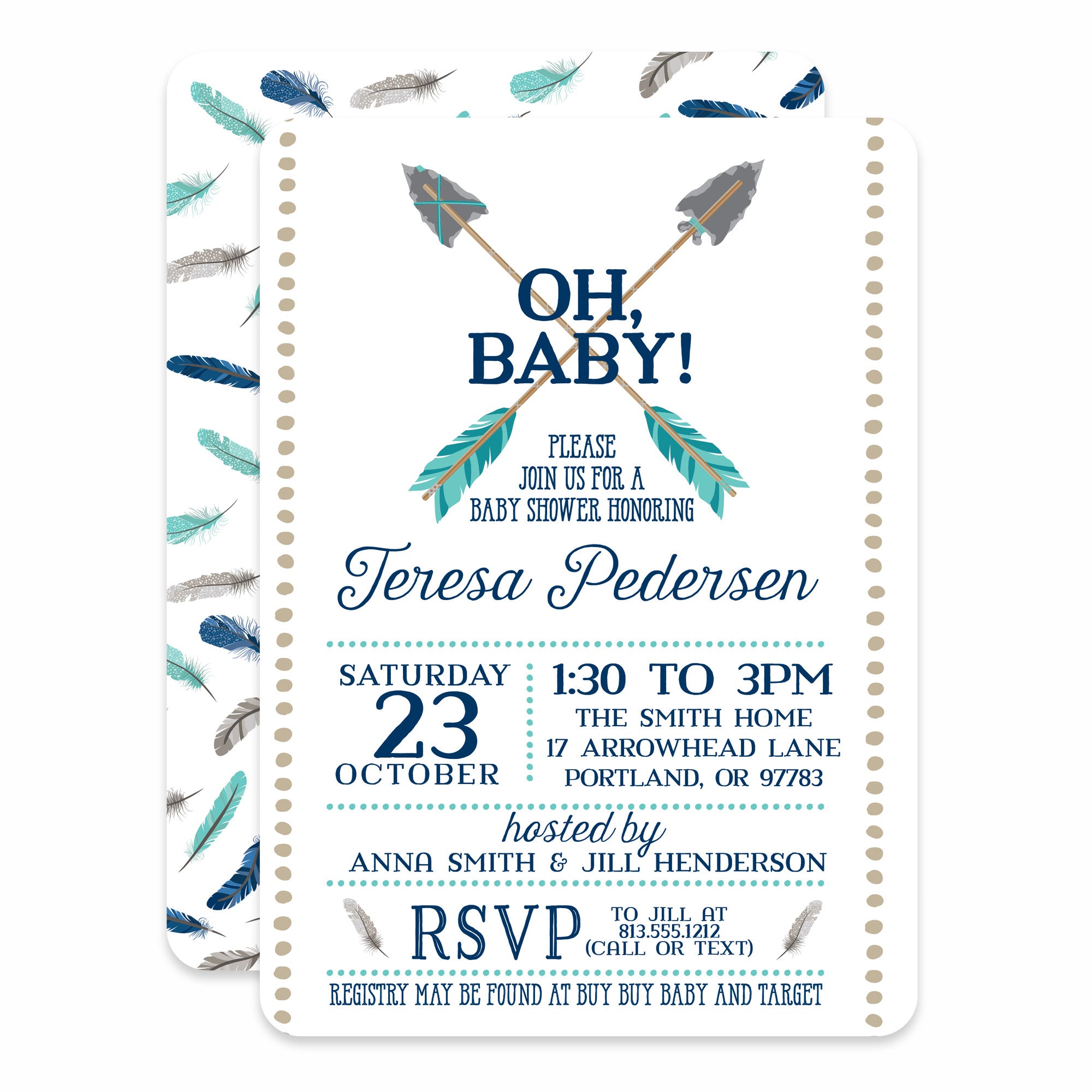 Arrows Baby Shower Invitation