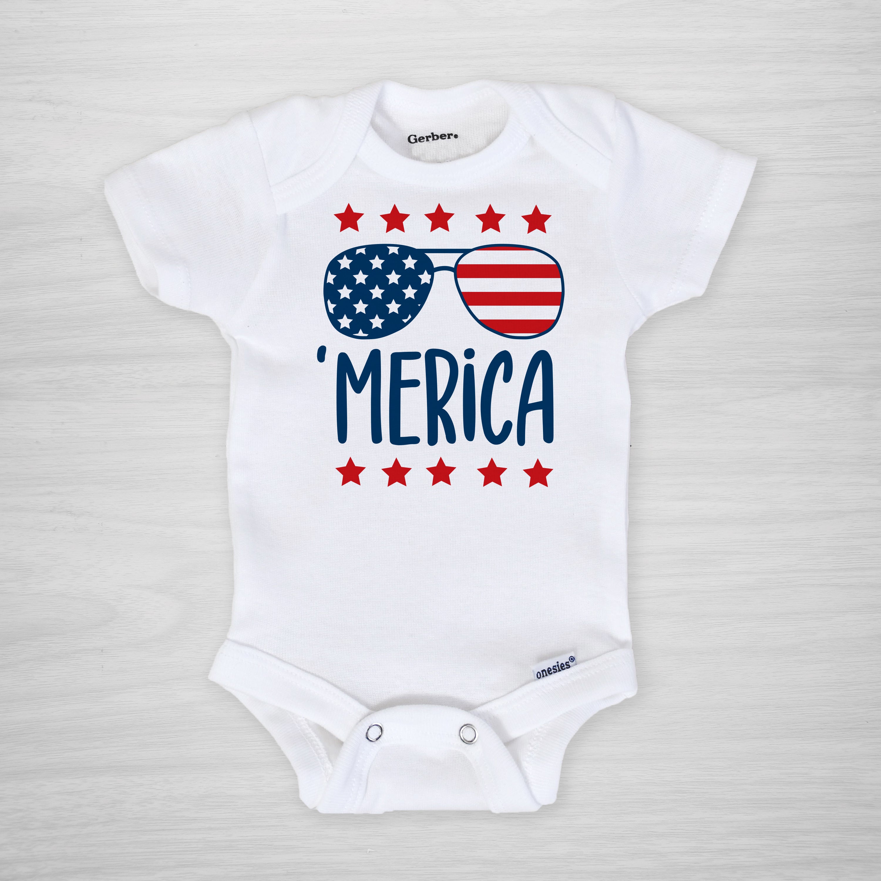 'Merica 4th of July Onesie®, Aviator Sunglasses