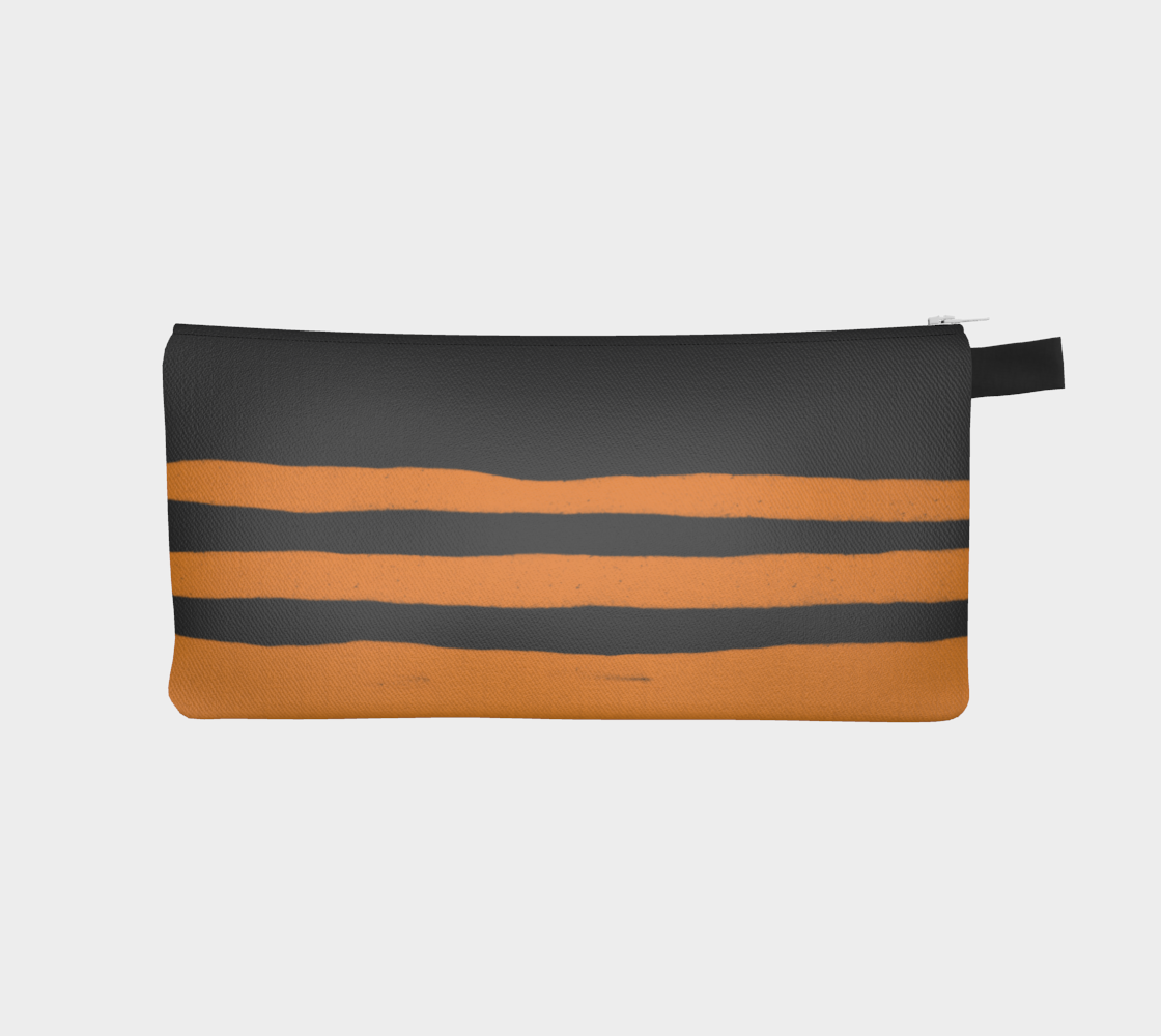 Small Zippered Pouch with Cheddar & Gray Striped Pattern