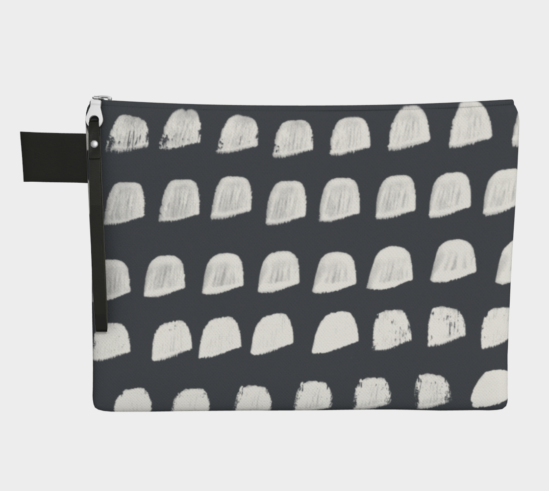 Medium Zipper Pouch - bag with organic print - loop handle