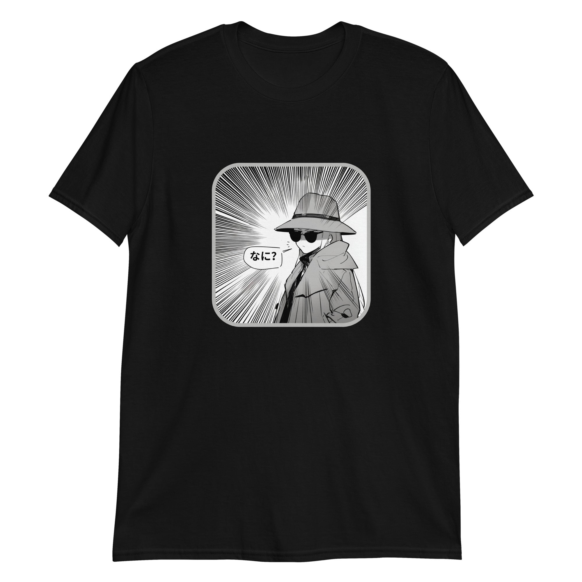 "Nani?" Suspicious Anime Girl Short-Sleeve Unisex Anime-Styled T-Shirt