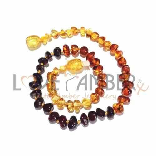 Adult Rainbow Bright Mixed Baltic Amber Necklace