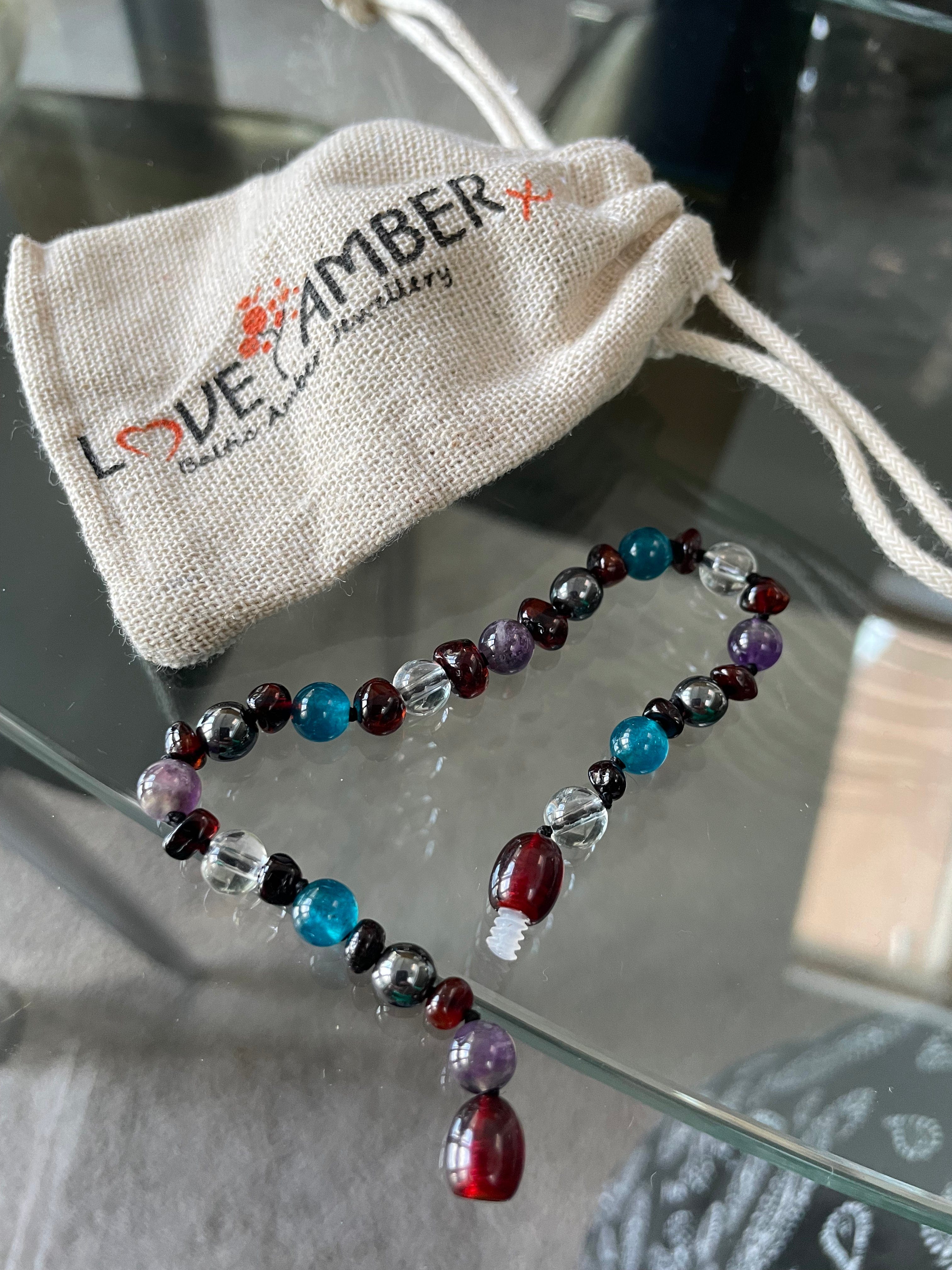 19cm Edesia Polished Baltic Amber Child Teen Anklet