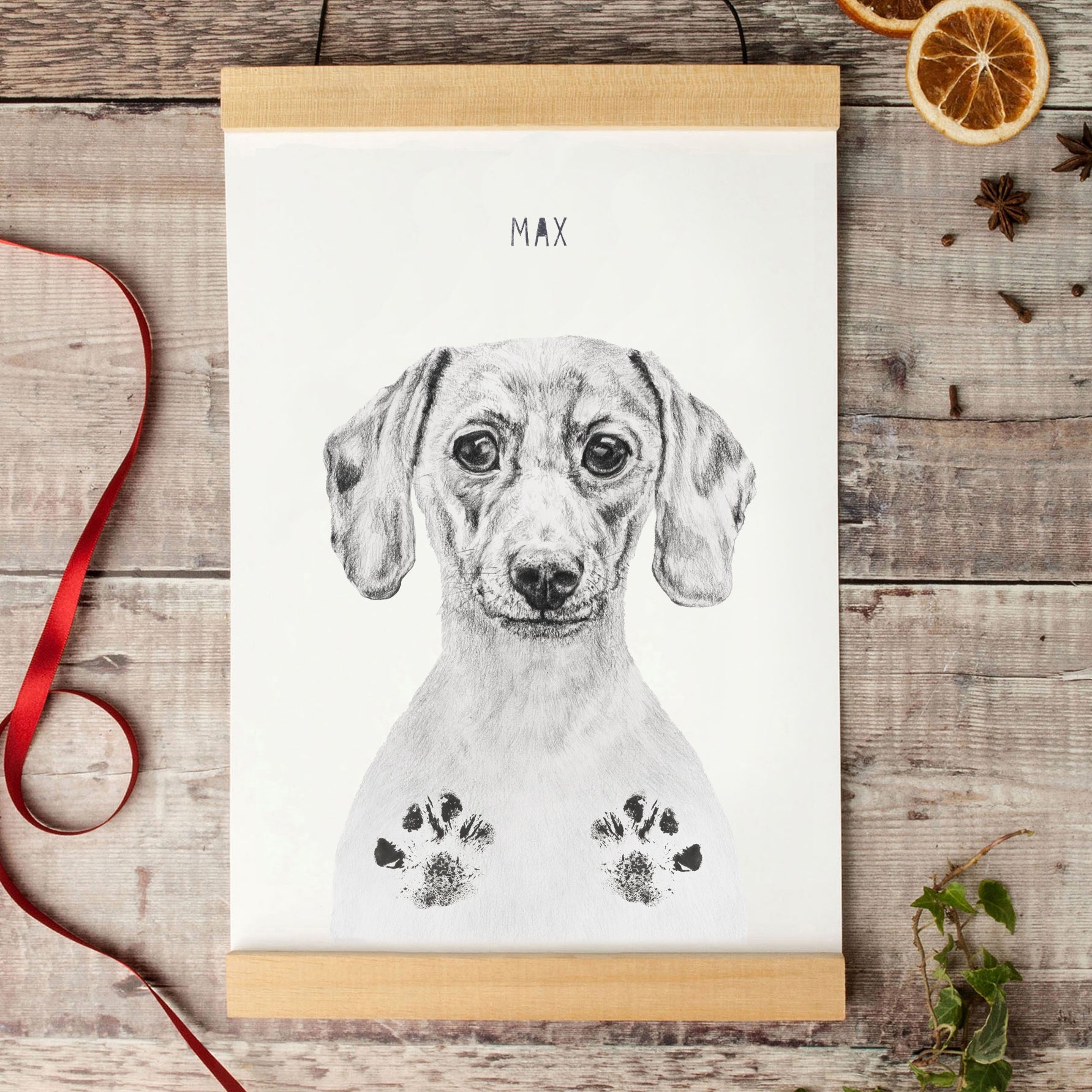 Personalised Dachschund Paw Print Keepsake Kit