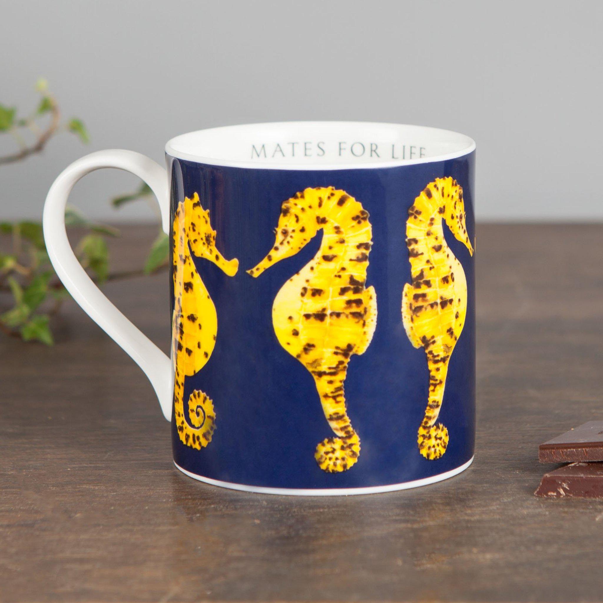 Large Bone China Seahorse Mug