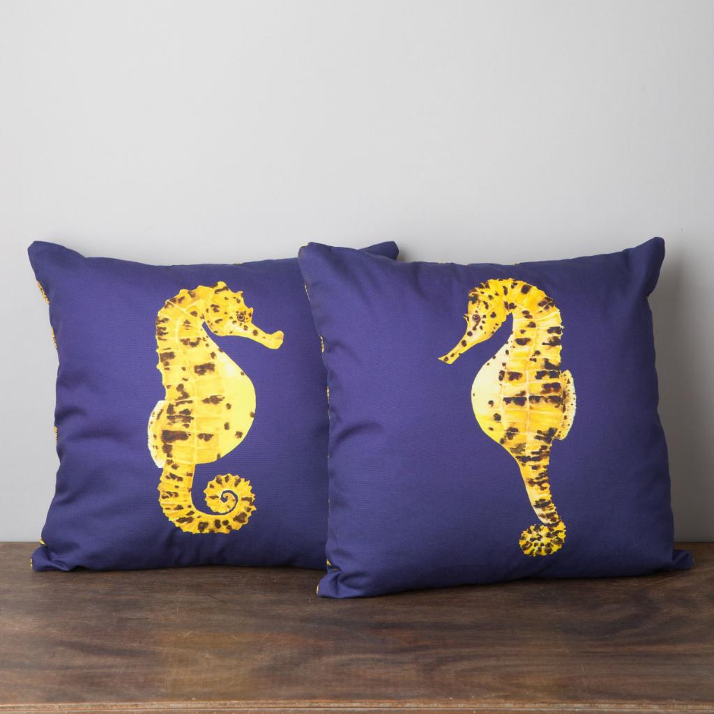 Pair of Seahorse Cushion Covers