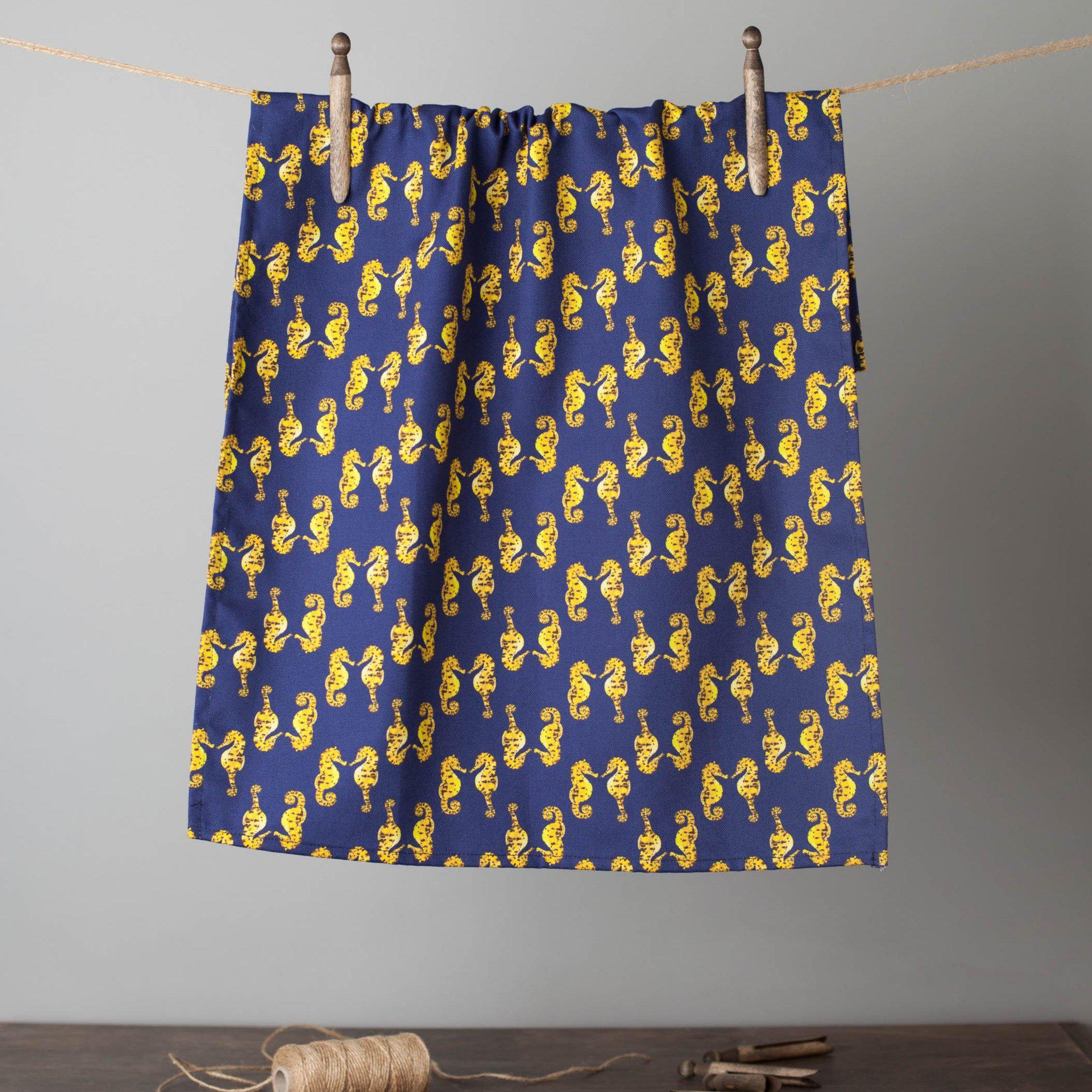 Pair of Seahorses Tea Towel