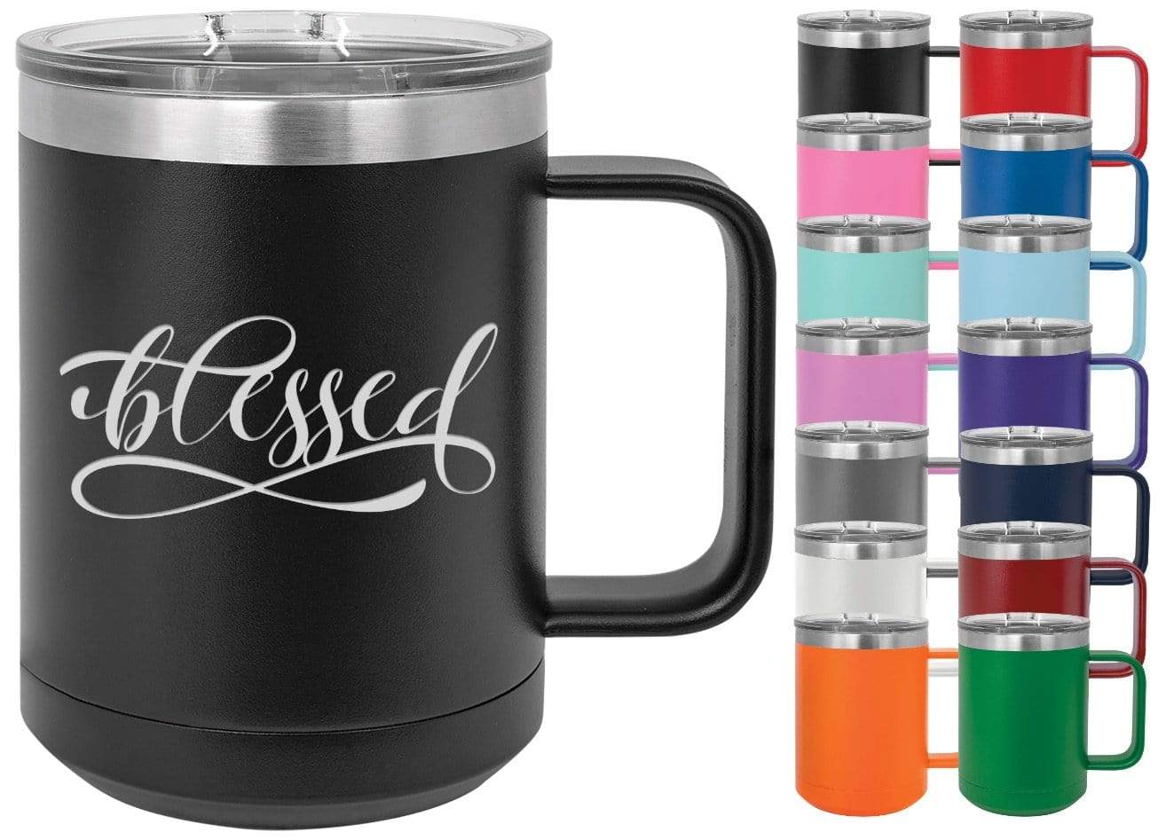 Blessed 15 oz. Insulated Powder Coated Inspirational Coffee Mug