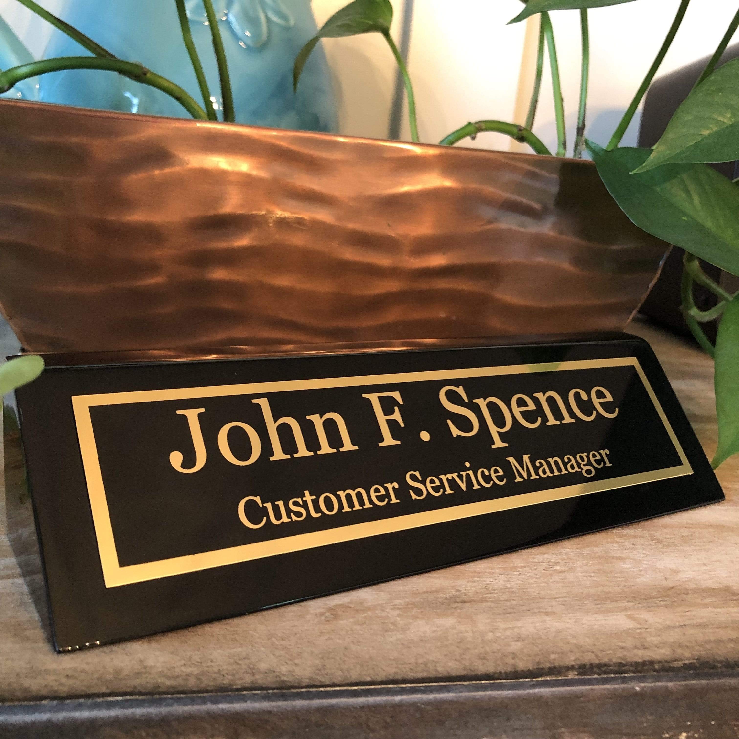 Gloss Black Piano Finish Desk Name Plate