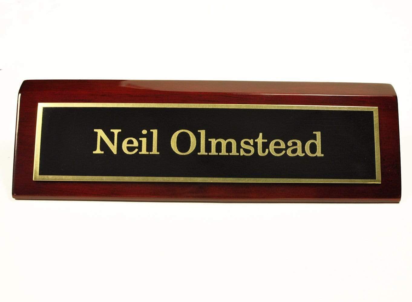 Custom Rosewood Desk Name Plate - No Card Holder - 8 inch