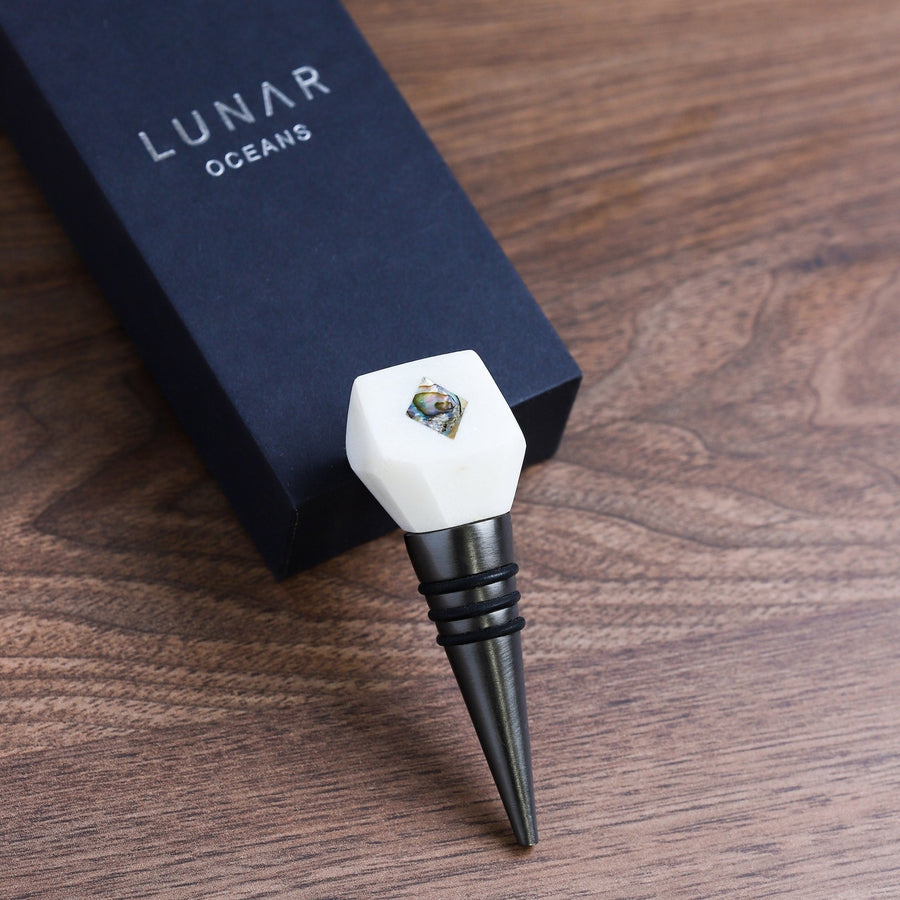 Marble & Mother Of Pearl Bottle Stopper