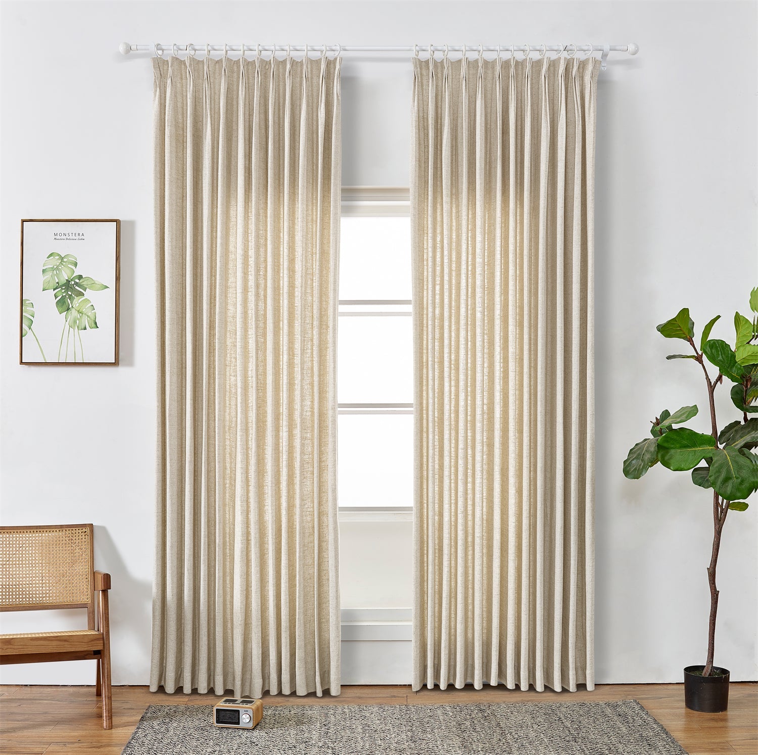 GEX Curtain Linen Bihar Linen Custom Curtains Drapes Pleated