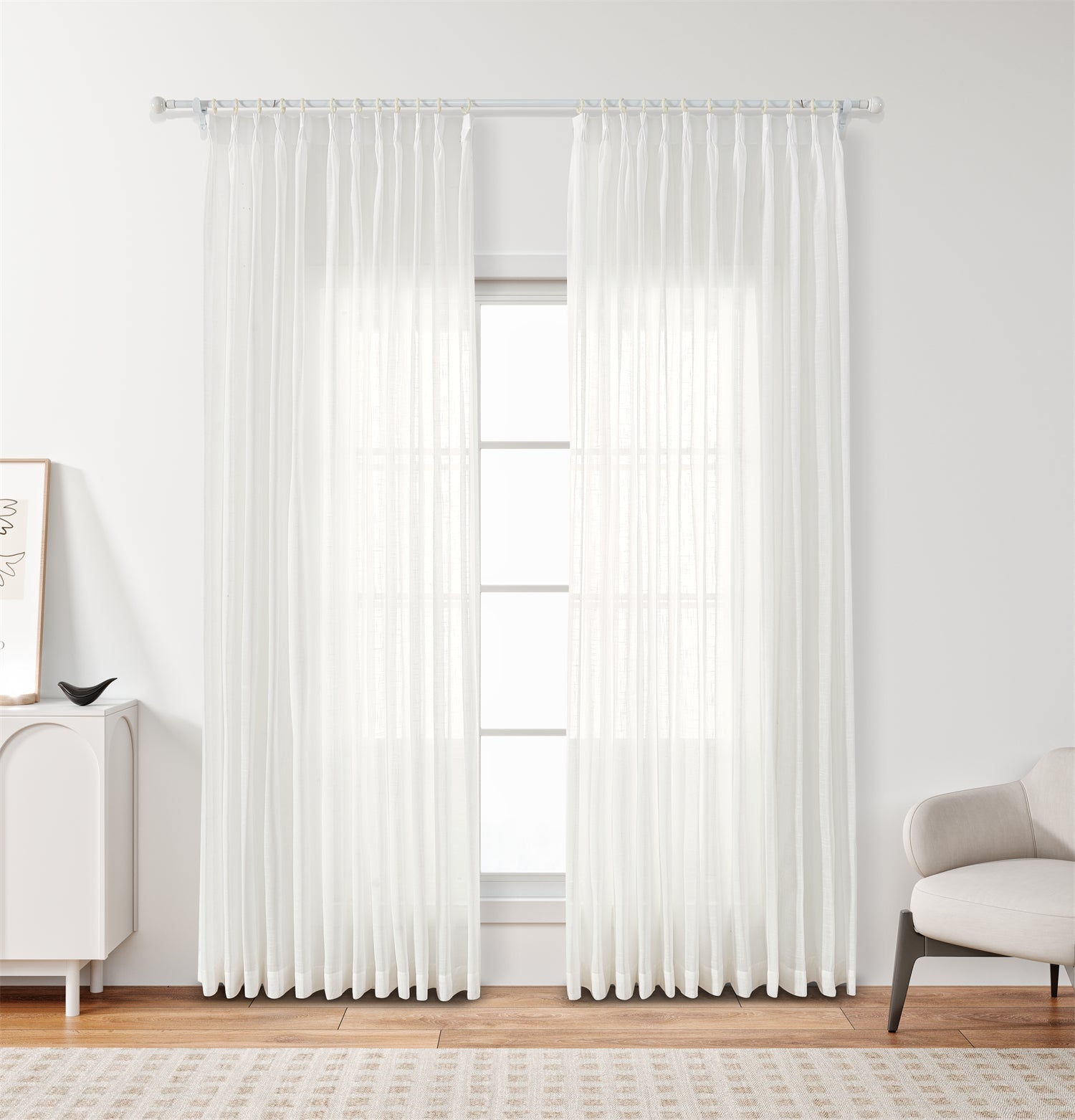 GEX Curtain Linen Damme Linen Custom Curtains Drapes Pleated