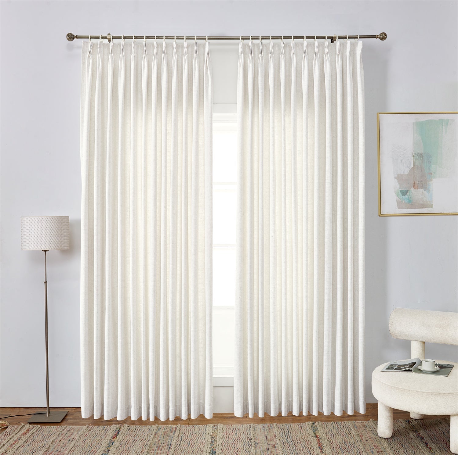 GEX Curtain Linen Sedona Linen Custom Curtains Drapes Pleated