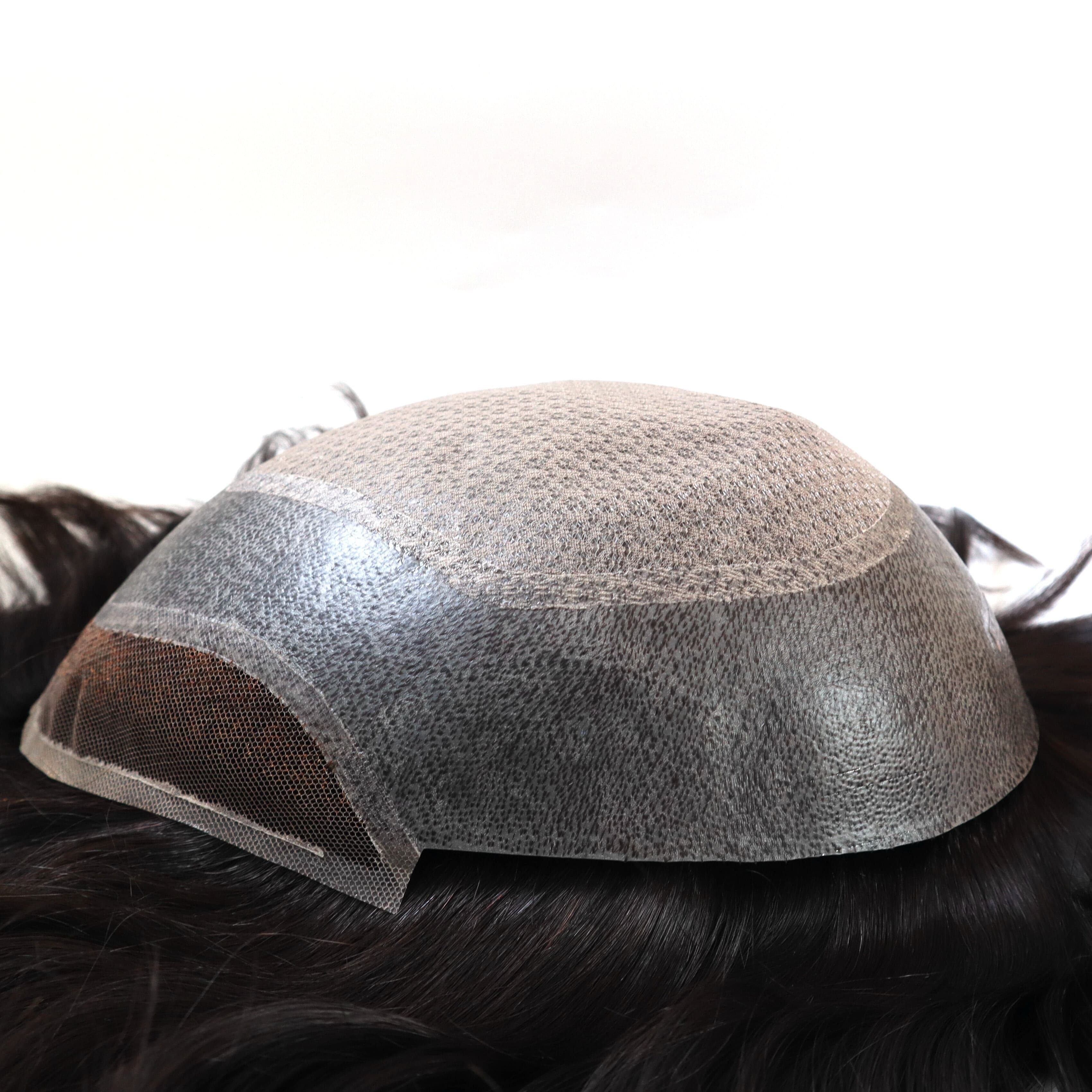 GEX I-Lace: Men's Hairpiece Injection Skin Lace Center French Lace Front Diamond net