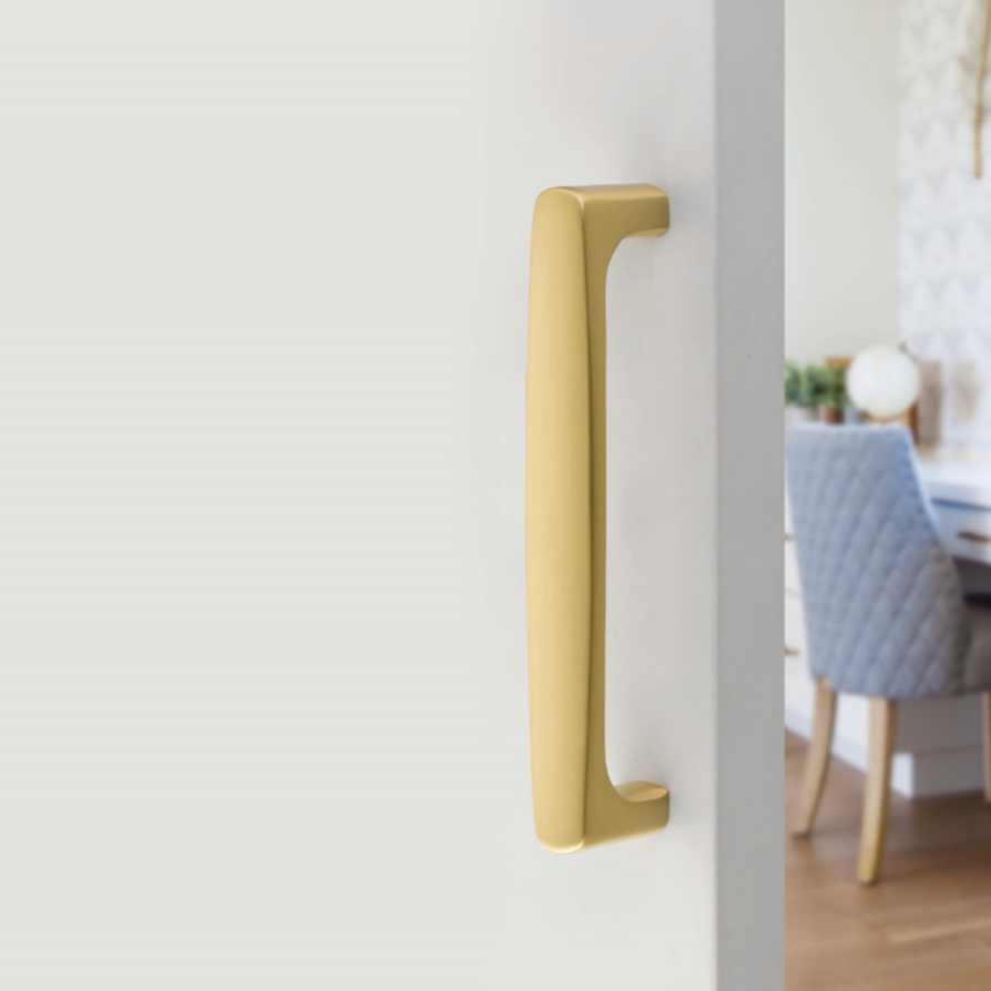 Barn Door Pull in Satin Brass Handle Hardware for Interior Doors