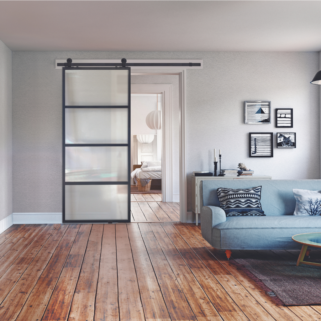 BarnCraft French Metal Barn Door - 4 Lites