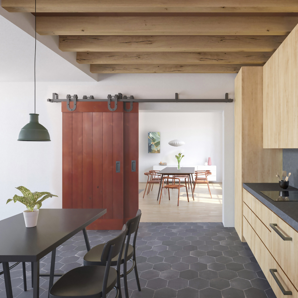 Horseshoe Bypass Barn Door Hardware Kit