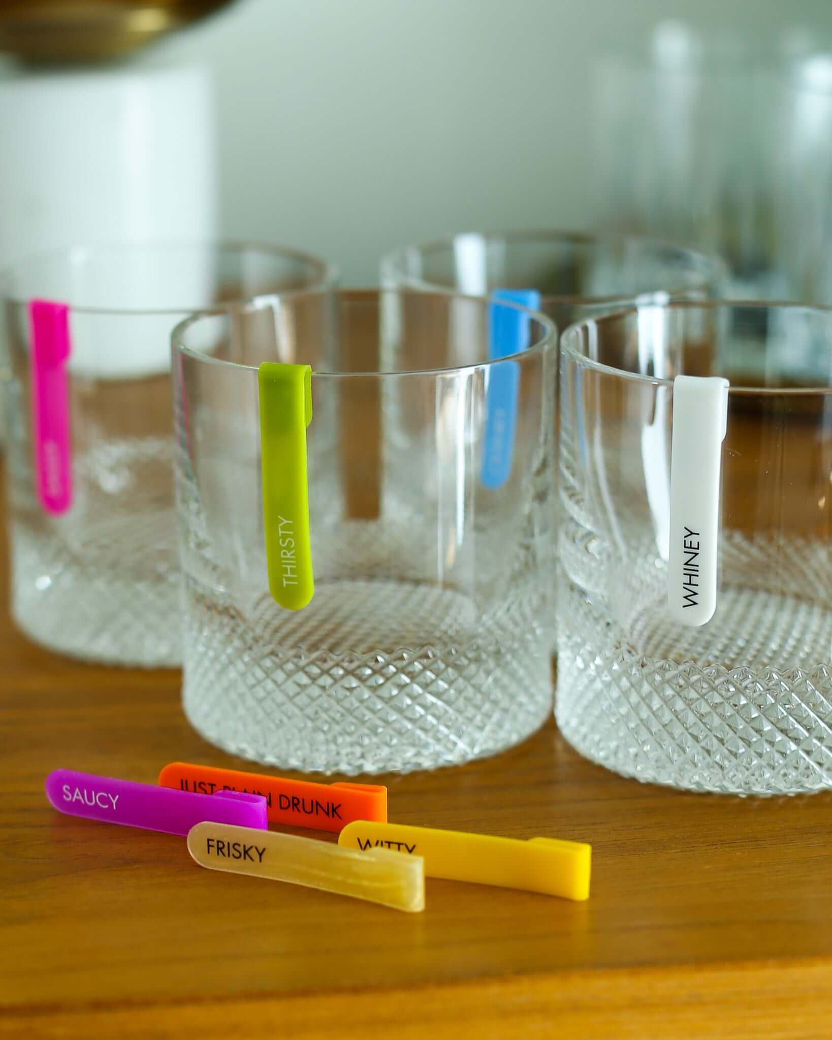 Mini Silicone Identifiers For Stemless Wine Glass