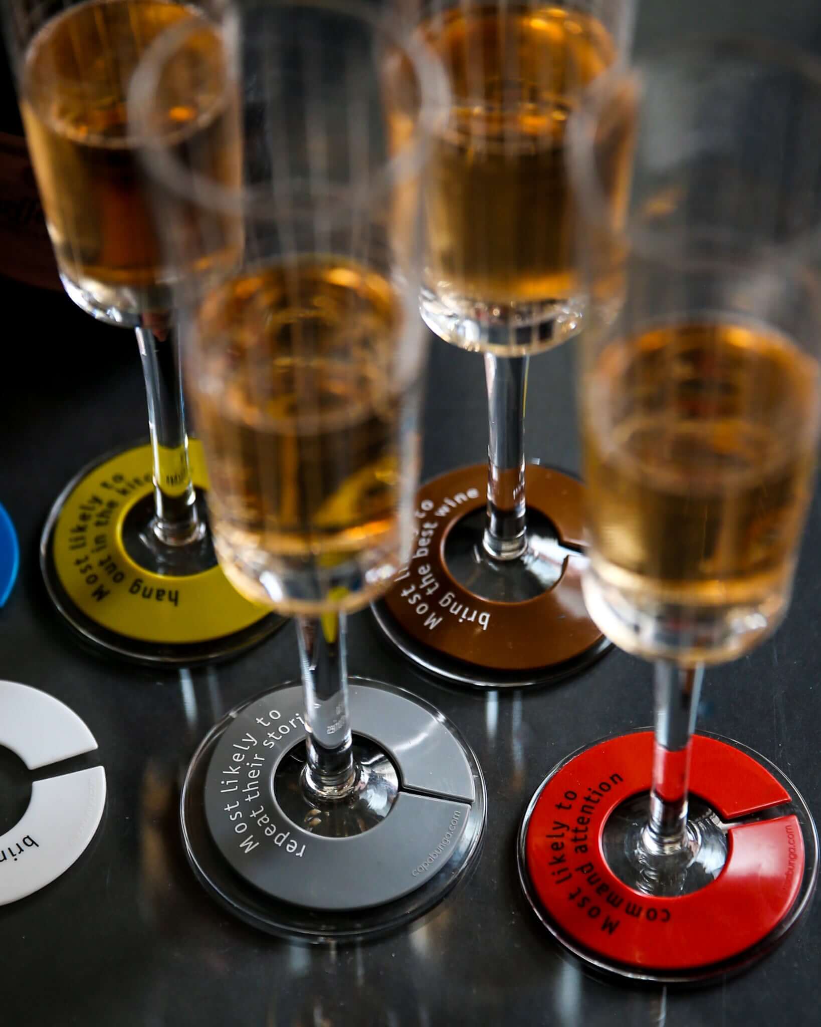 6 pack Silicone Identifiers For Wine Glasses