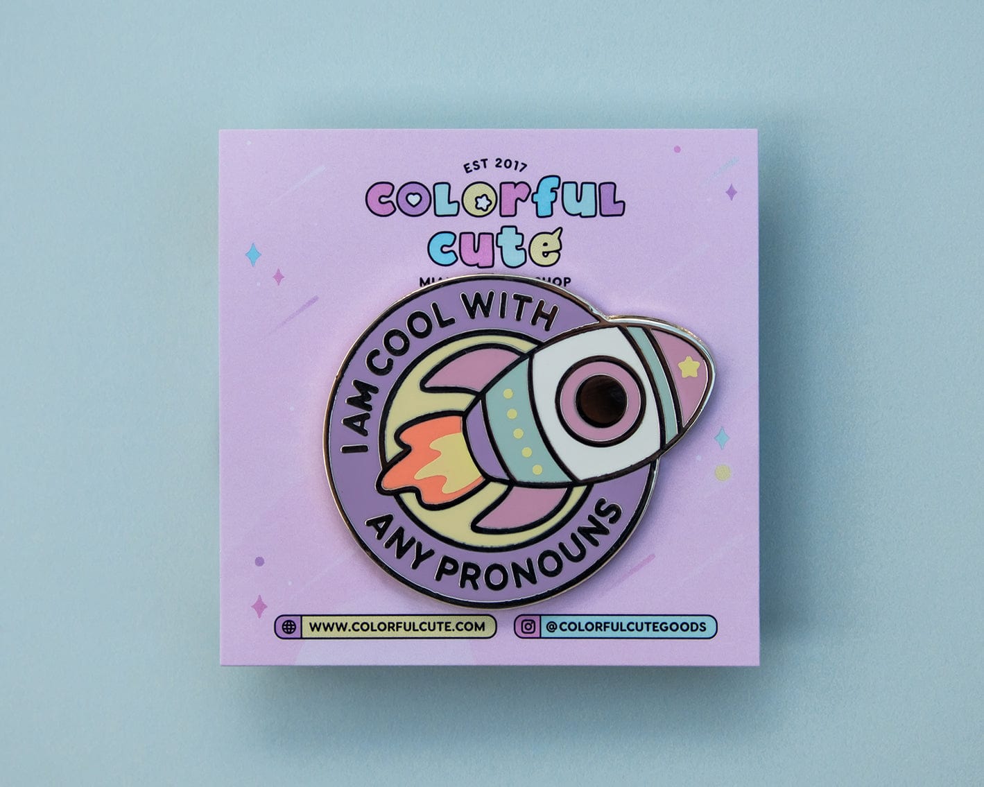 All Pronouns Rocket Pin