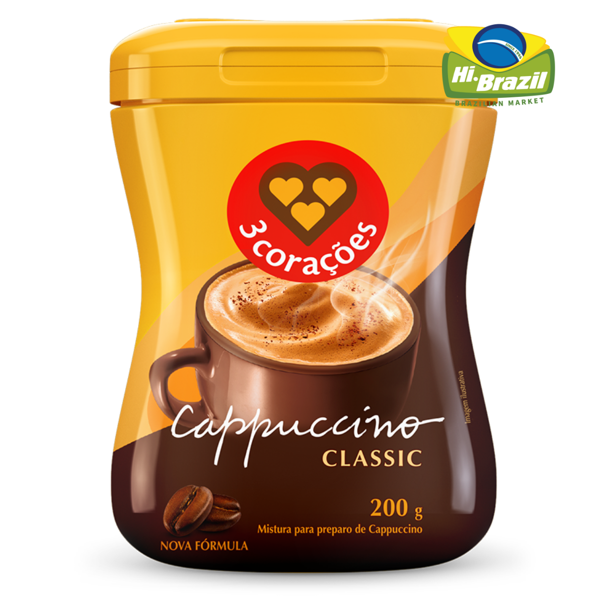 3 Coracoes Mistura para Cappuccino Classico 200g