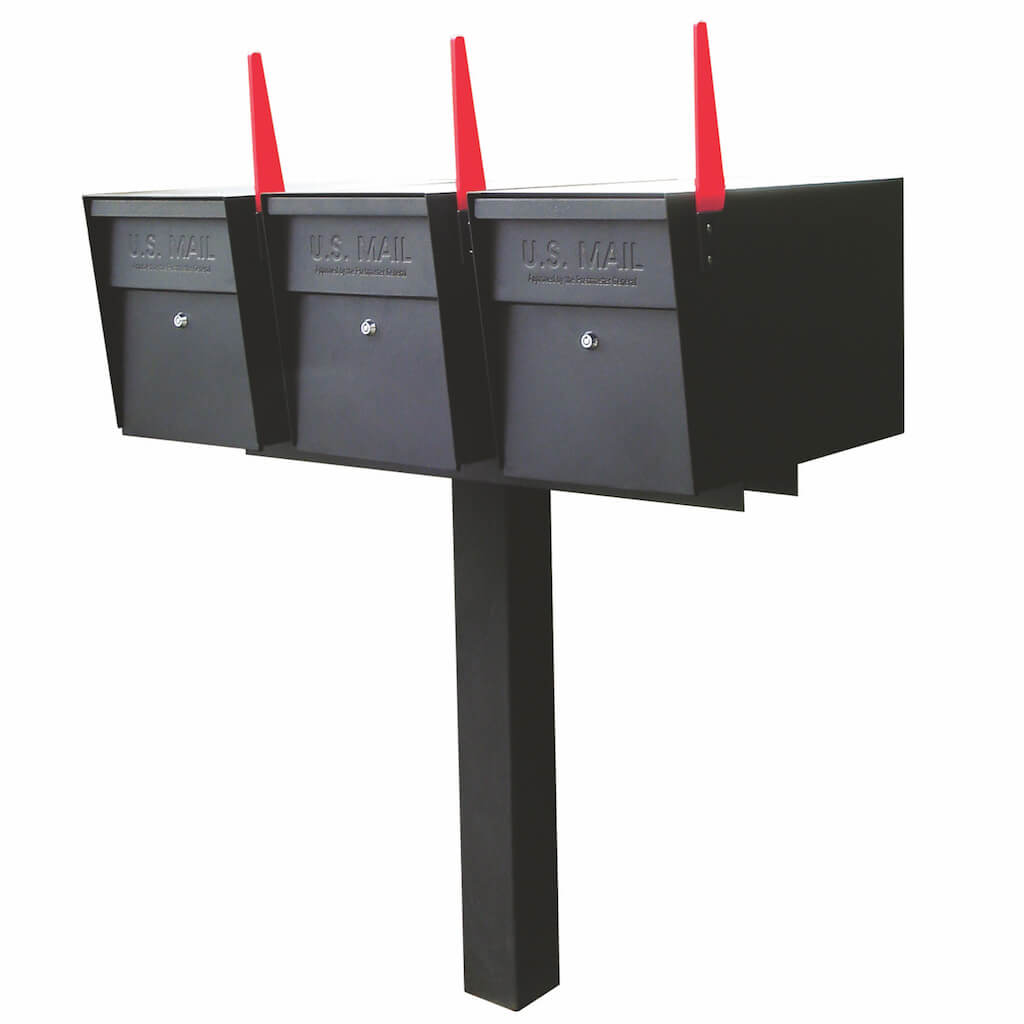 Mailboss® Triple High-Security Locking Mailbox & Post