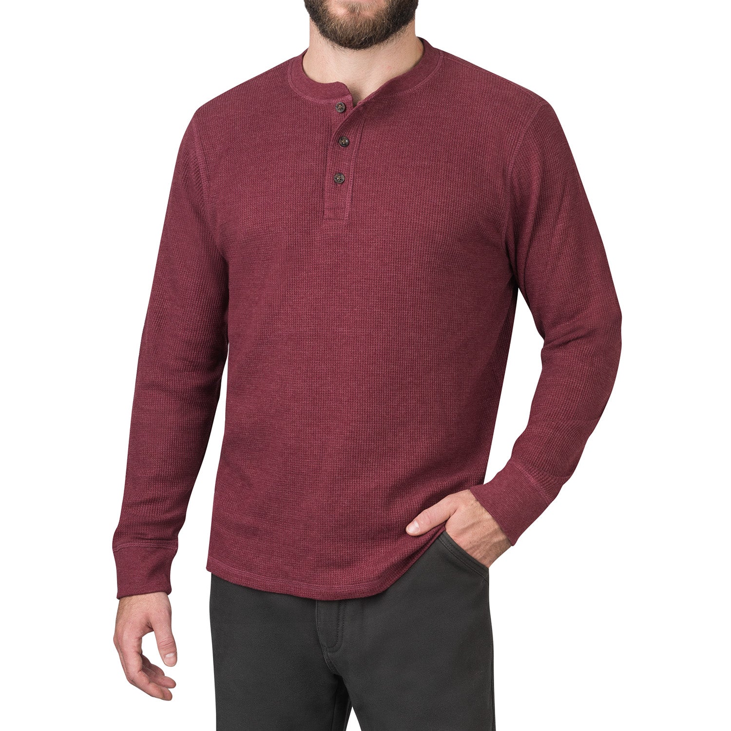 Waffle Henley Long Sleeve Shirt