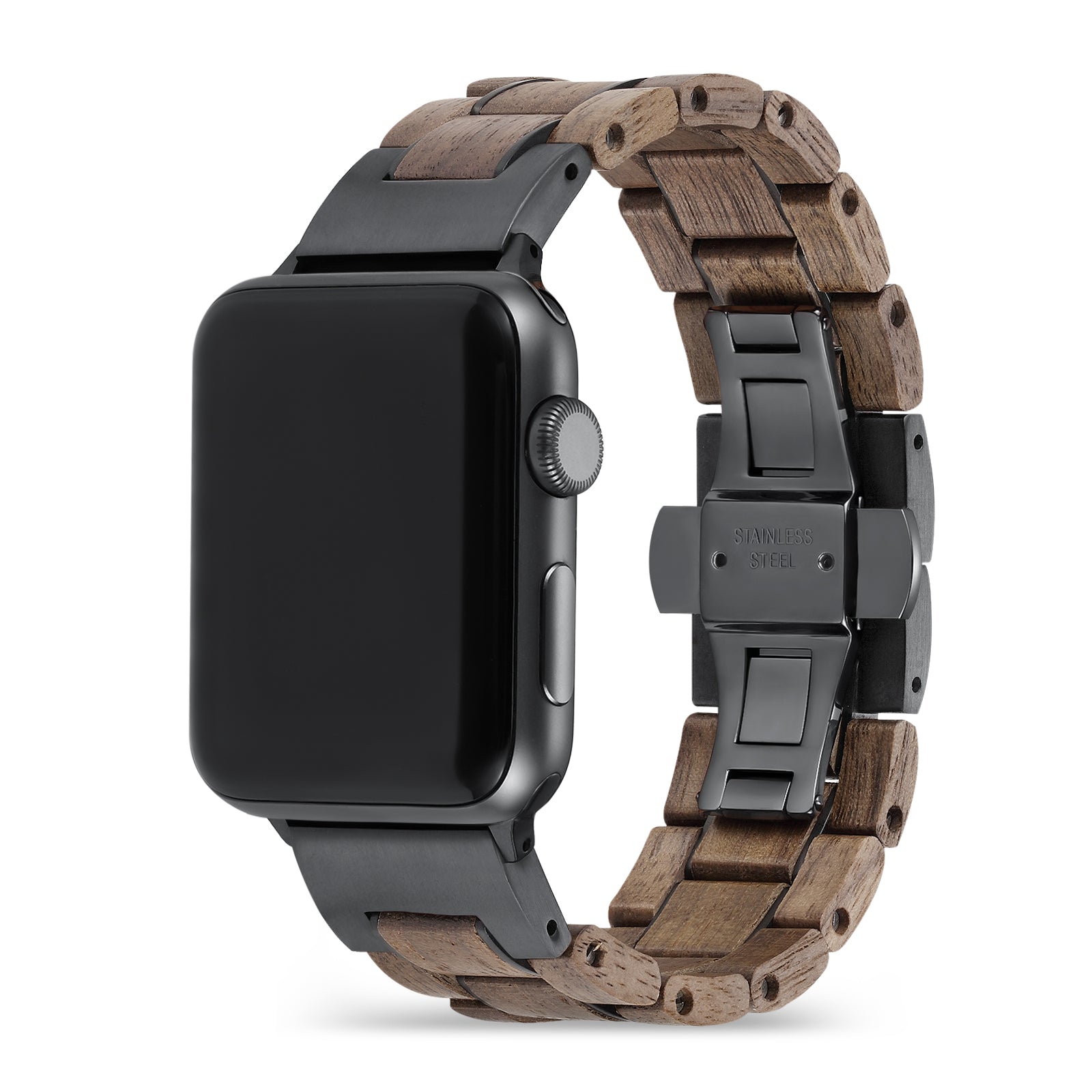Apple Watch Band | Walnut x Black Stainless Steel