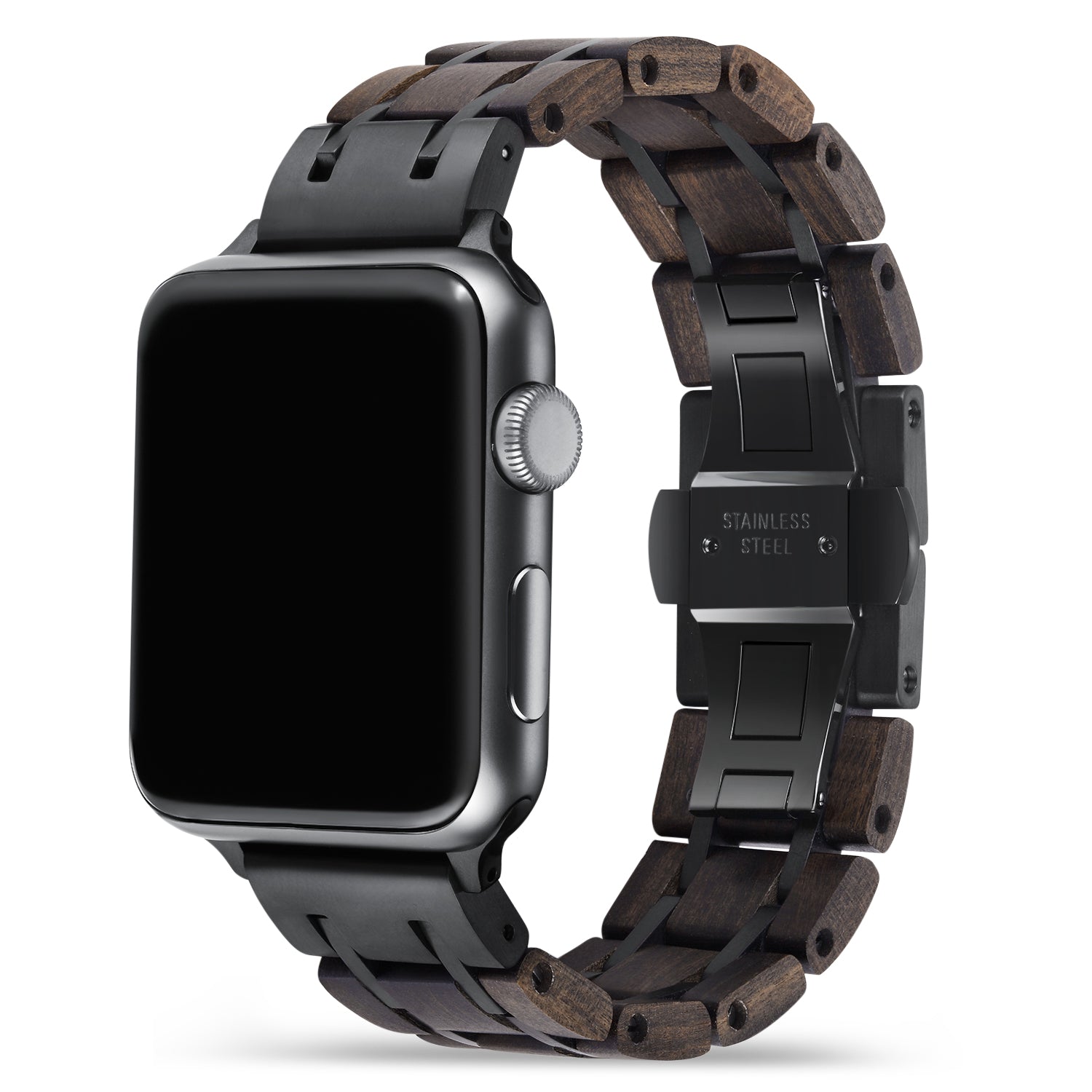 Apple Watch Band | Black Sandalwood + Stainless Steel