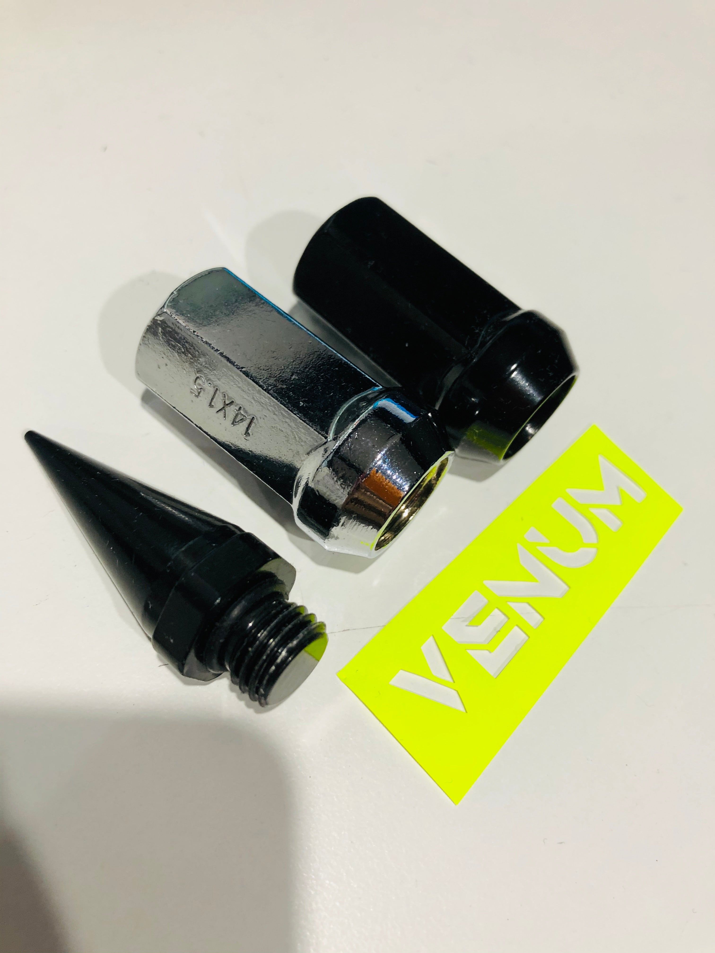 14x1.5 TWO Piece Short Spike Lug Nut - Various Colors