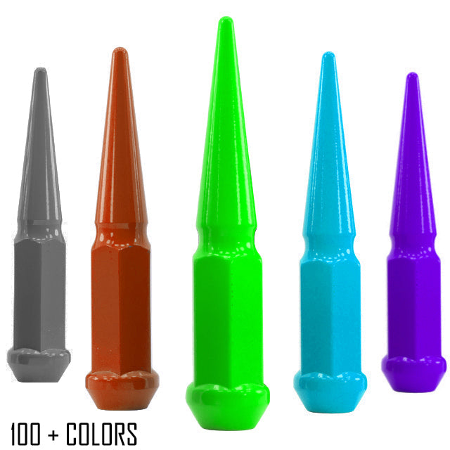 1 Pc 12x1.5 Spike Lug Nuts 4.5" Tall - Powder Coated - Various Colors