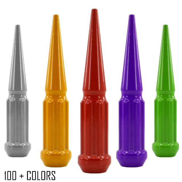 1 Pc 14x1.5 7-Spline Spike Lug Nuts 4.5" Tall - Powder Coated