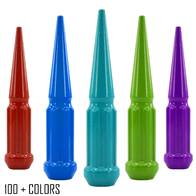 1 Pc 12x1.5 7-Spline Spike Lug Nuts 4.5" Tall - Powder Coated